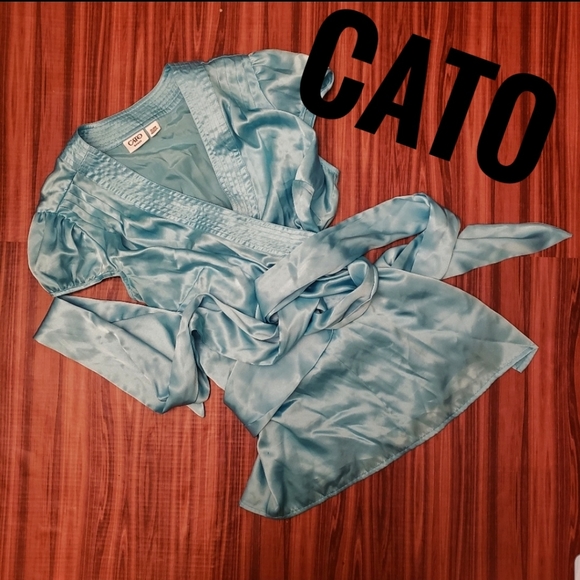 Cato Tops - Cato silky wrap around shirt